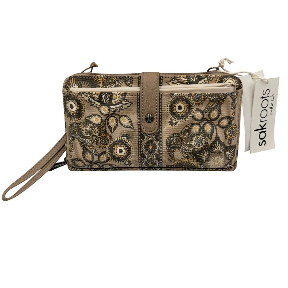 Sakroots Smartphone Crossbody Women Sand Tap‎ Floral Elephant Wristlet 106972